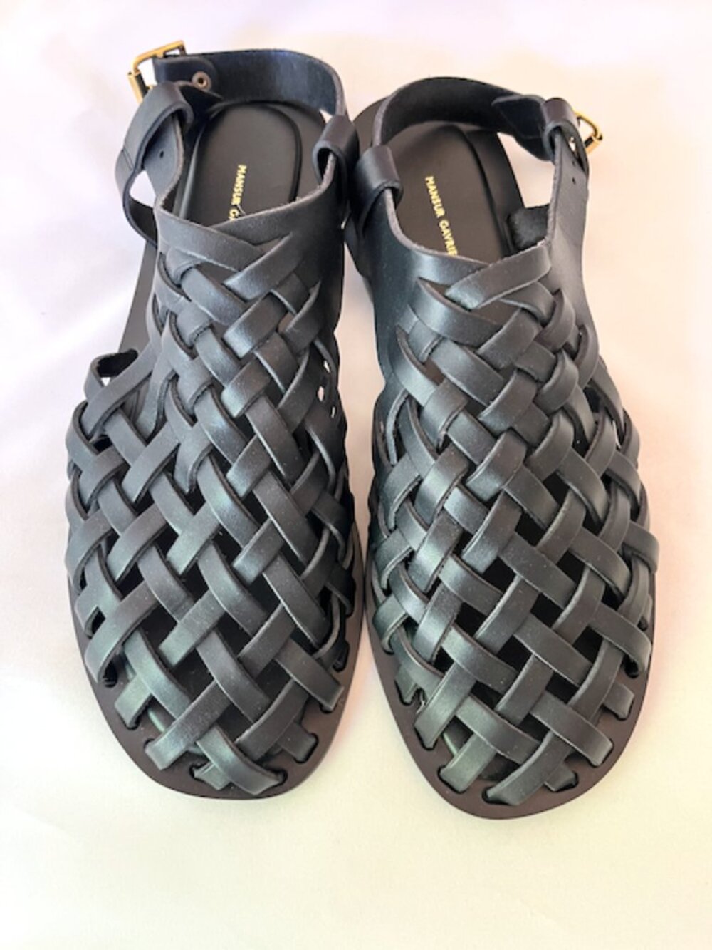 Mansur Gavriel Woven Sandal Black IT 39 NEW UNWORN